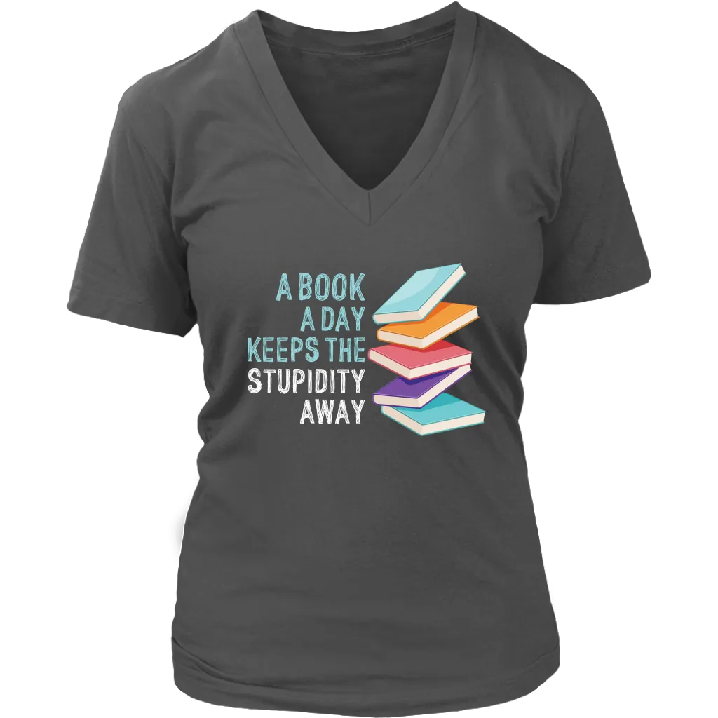 "A Book A Day" V-neck Tshirt