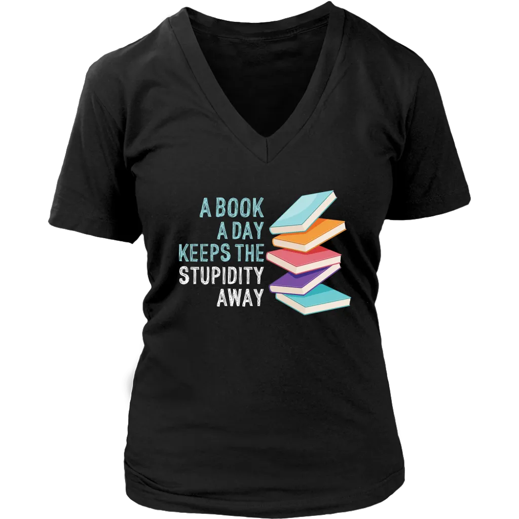 "A Book A Day" V-neck Tshirt