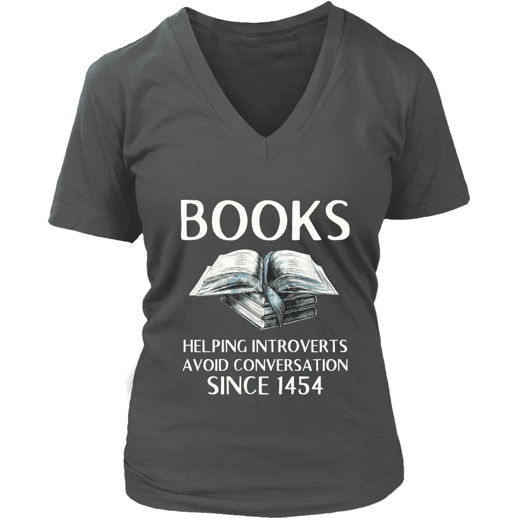 "Books" V-neck Tshirt