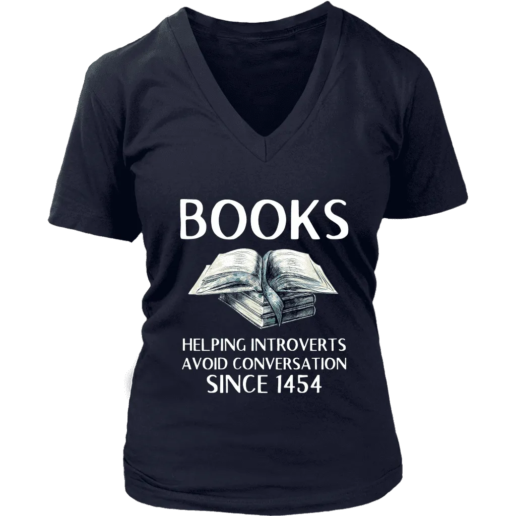 "Books" V-neck Tshirt