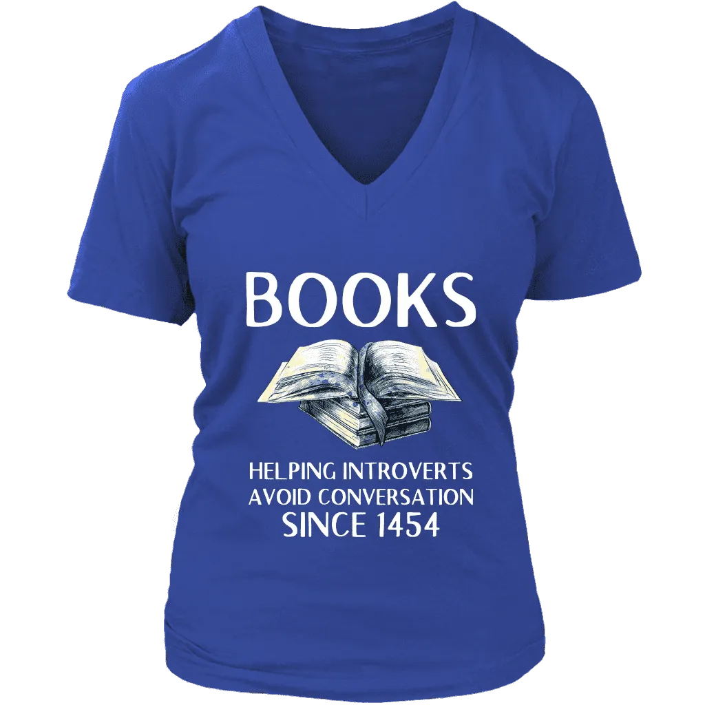 "Books" V-neck Tshirt