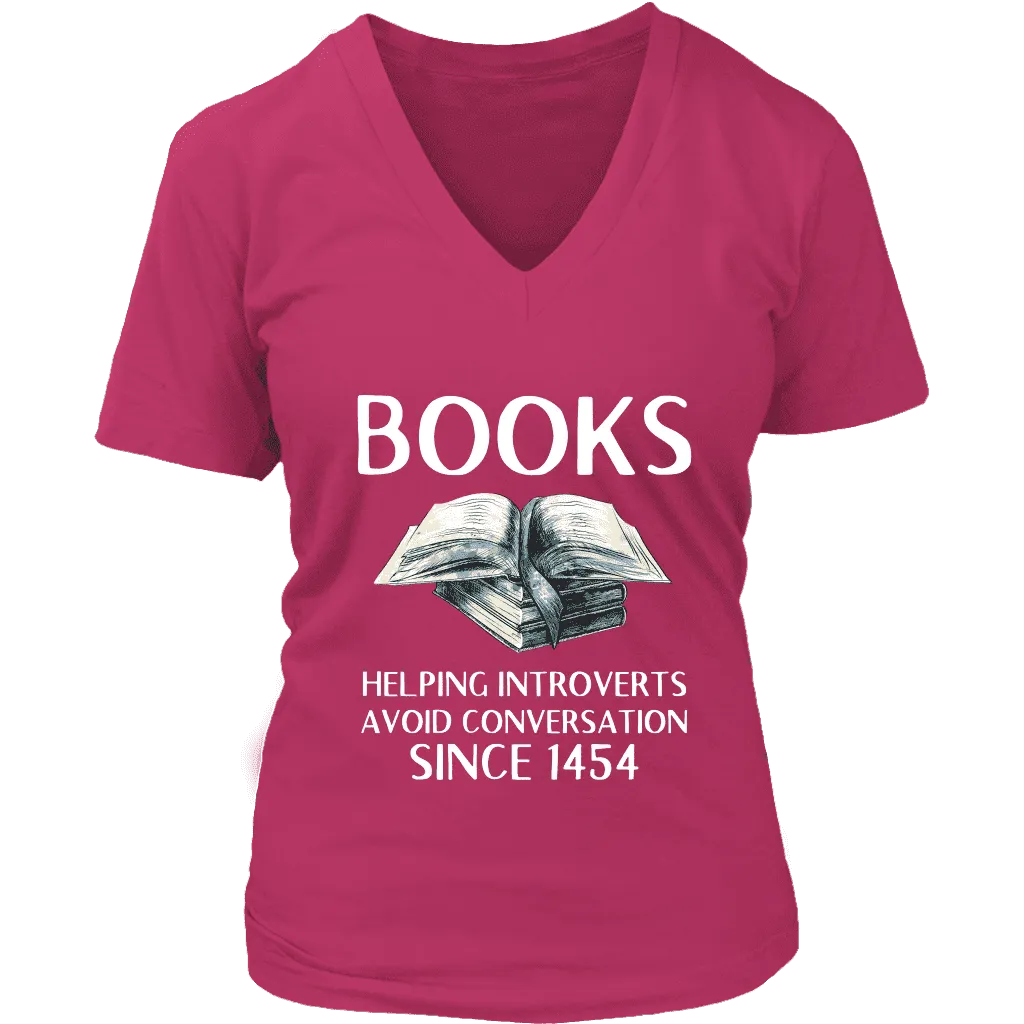 "Books" V-neck Tshirt