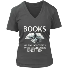 "Books" V-neck Tshirt