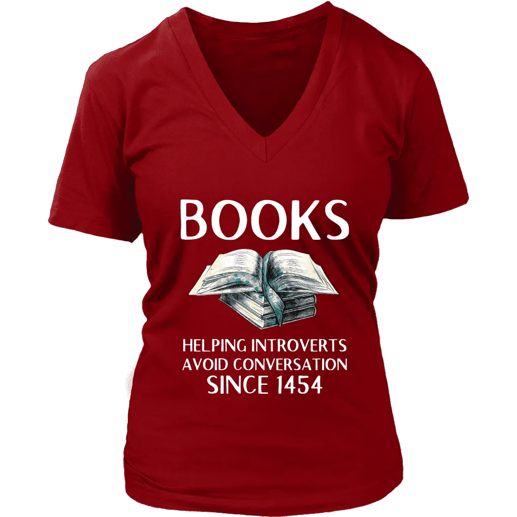 "Books" V-neck Tshirt