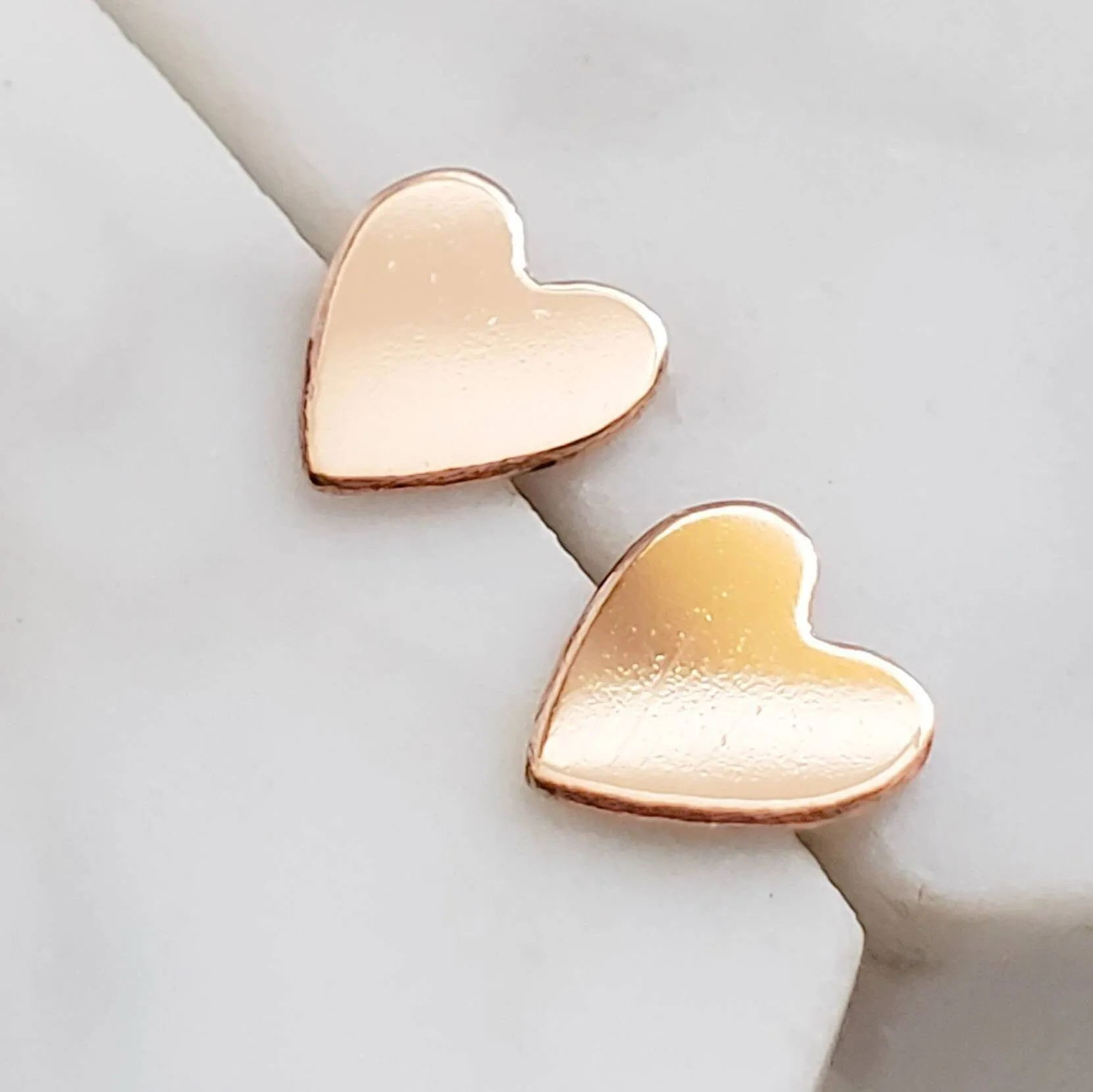 Rose Gold Heart Studs