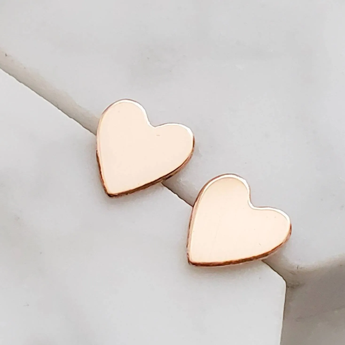 Rose Gold Heart Studs