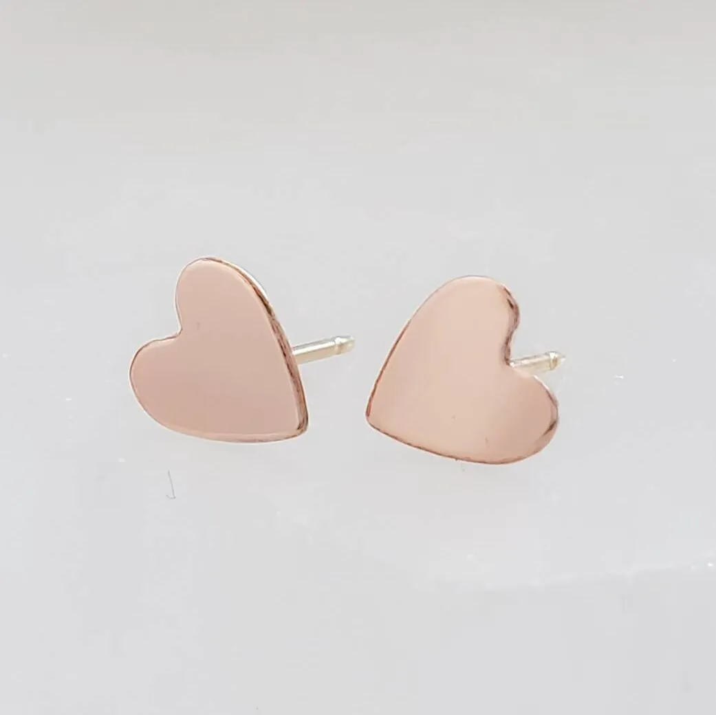 Rose Gold Heart Studs