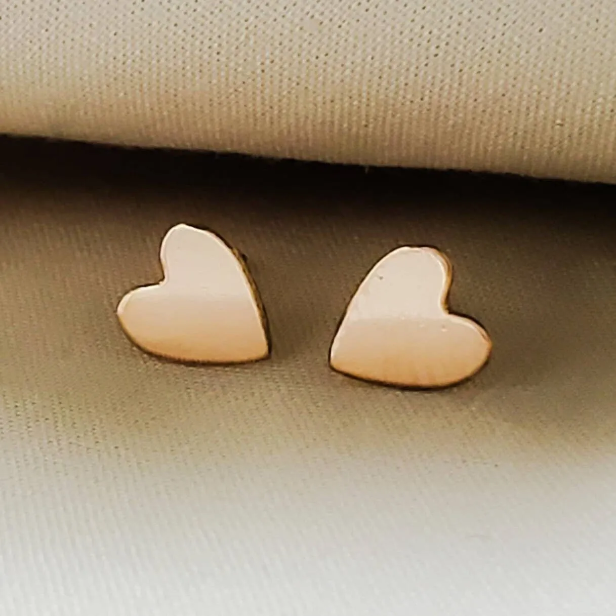 Rose Gold Heart Studs