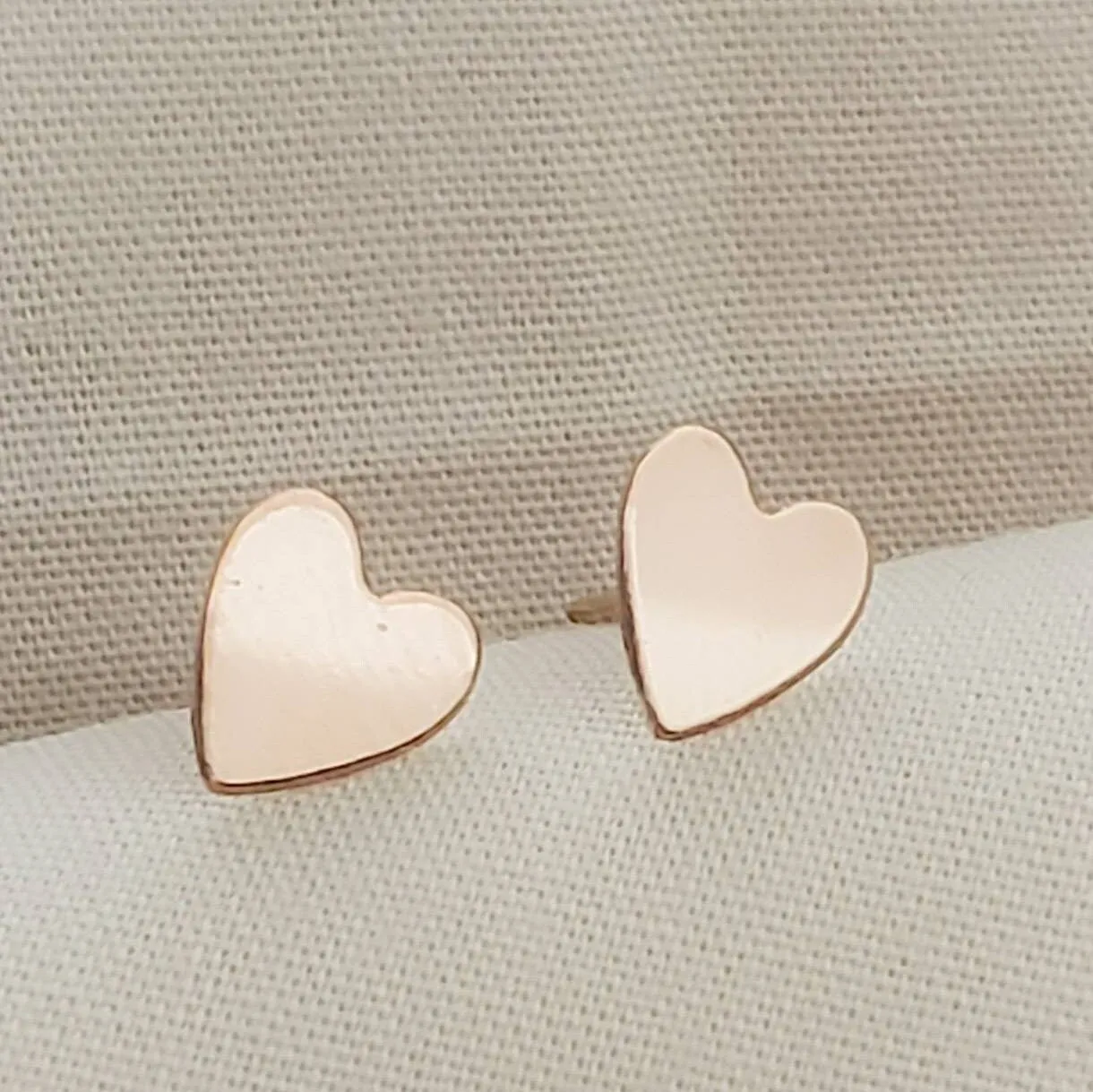 Rose Gold Heart Studs