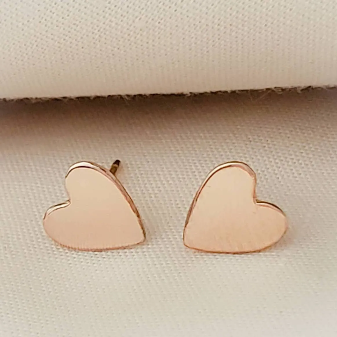 Rose Gold Heart Studs