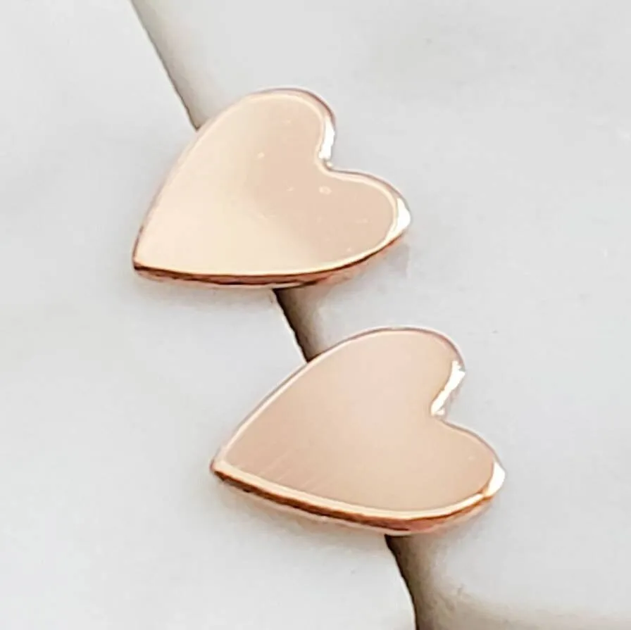 Rose Gold Heart Studs