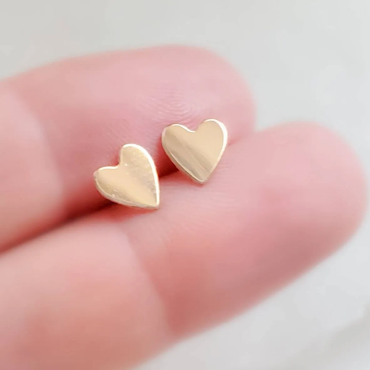 Rose Gold Heart Studs