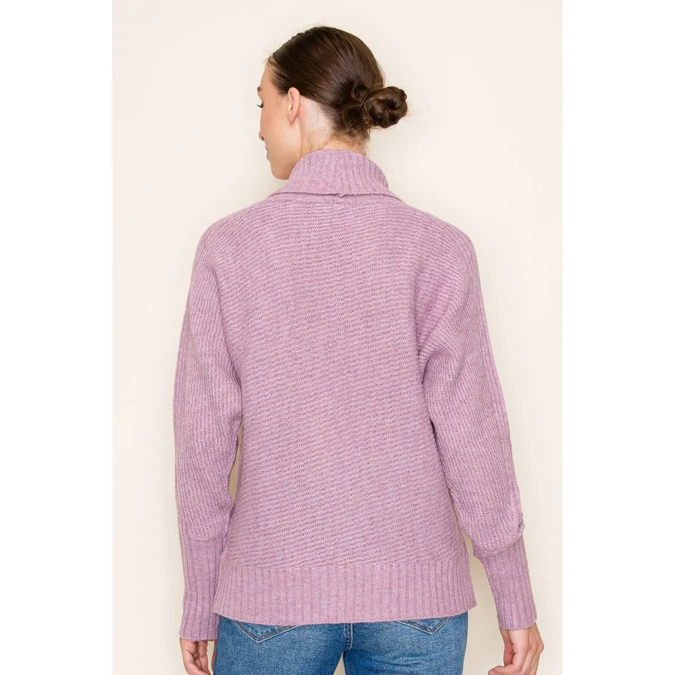 STACCATO - RIBBED TURTLE NECK LONG SLEEVE PULLOVER SWEATER