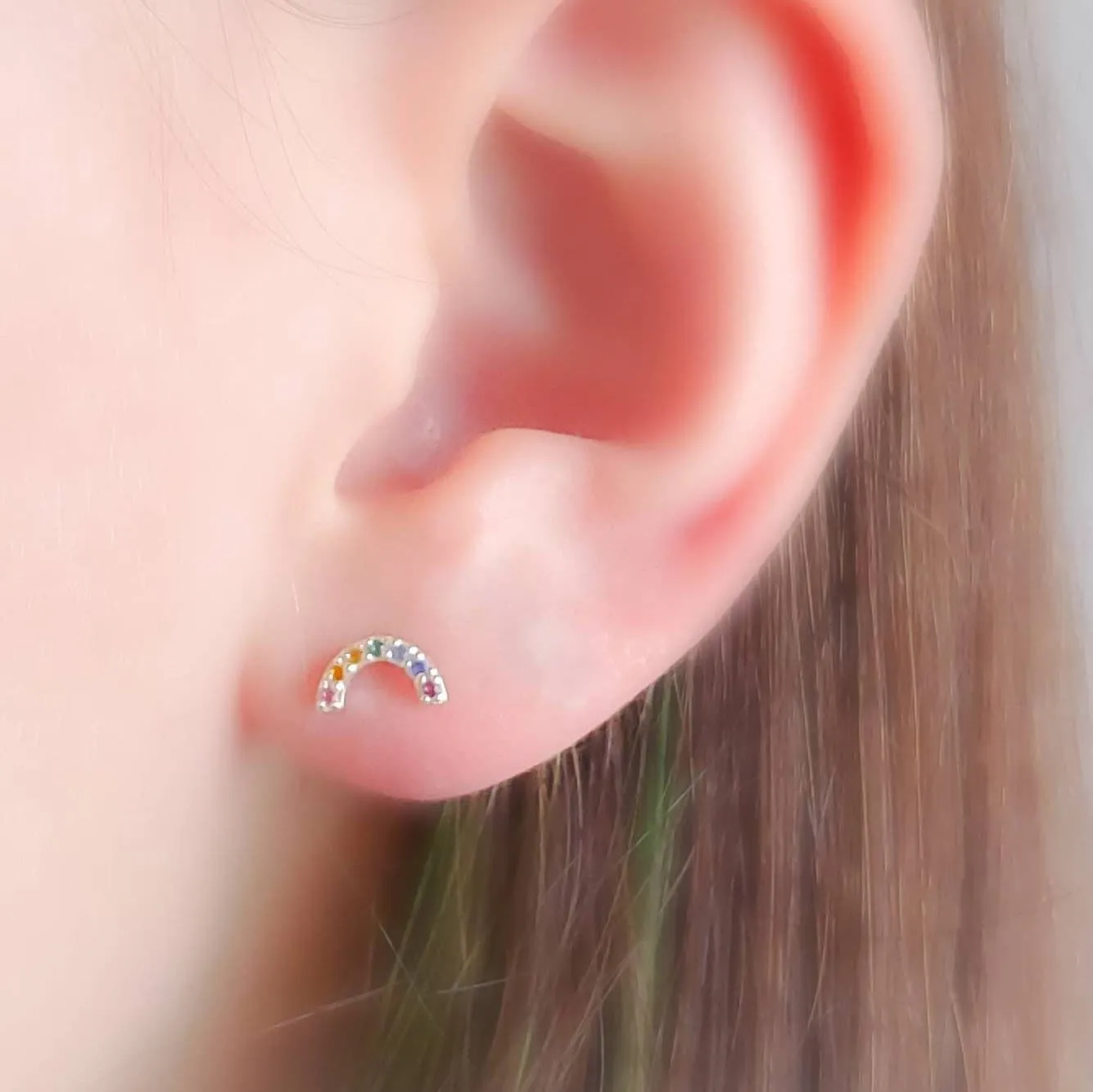 Super Cute Tiny Rainbow Studs