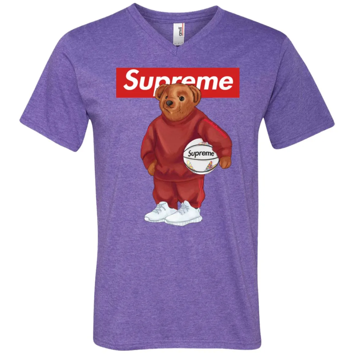 Supreme Bear Sport T-shirt Men V-Neck T-Shirt