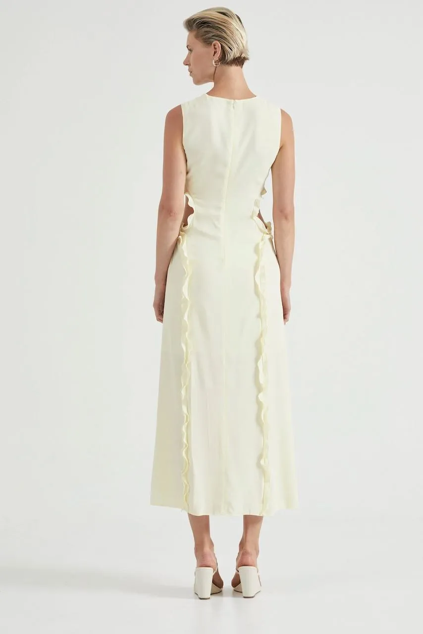 Third Form Stroke Frill Maxi Tank Dress - Limoncello