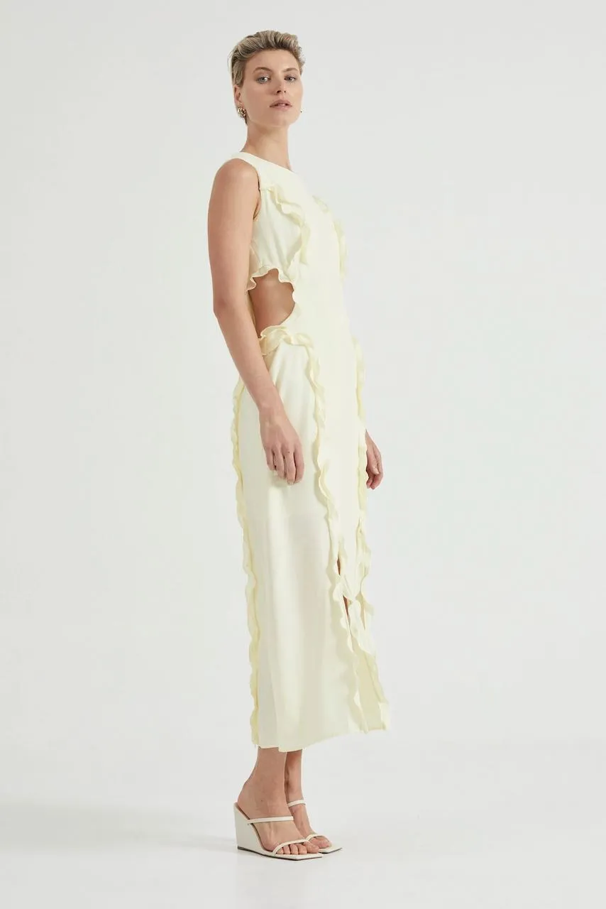 Third Form Stroke Frill Maxi Tank Dress - Limoncello