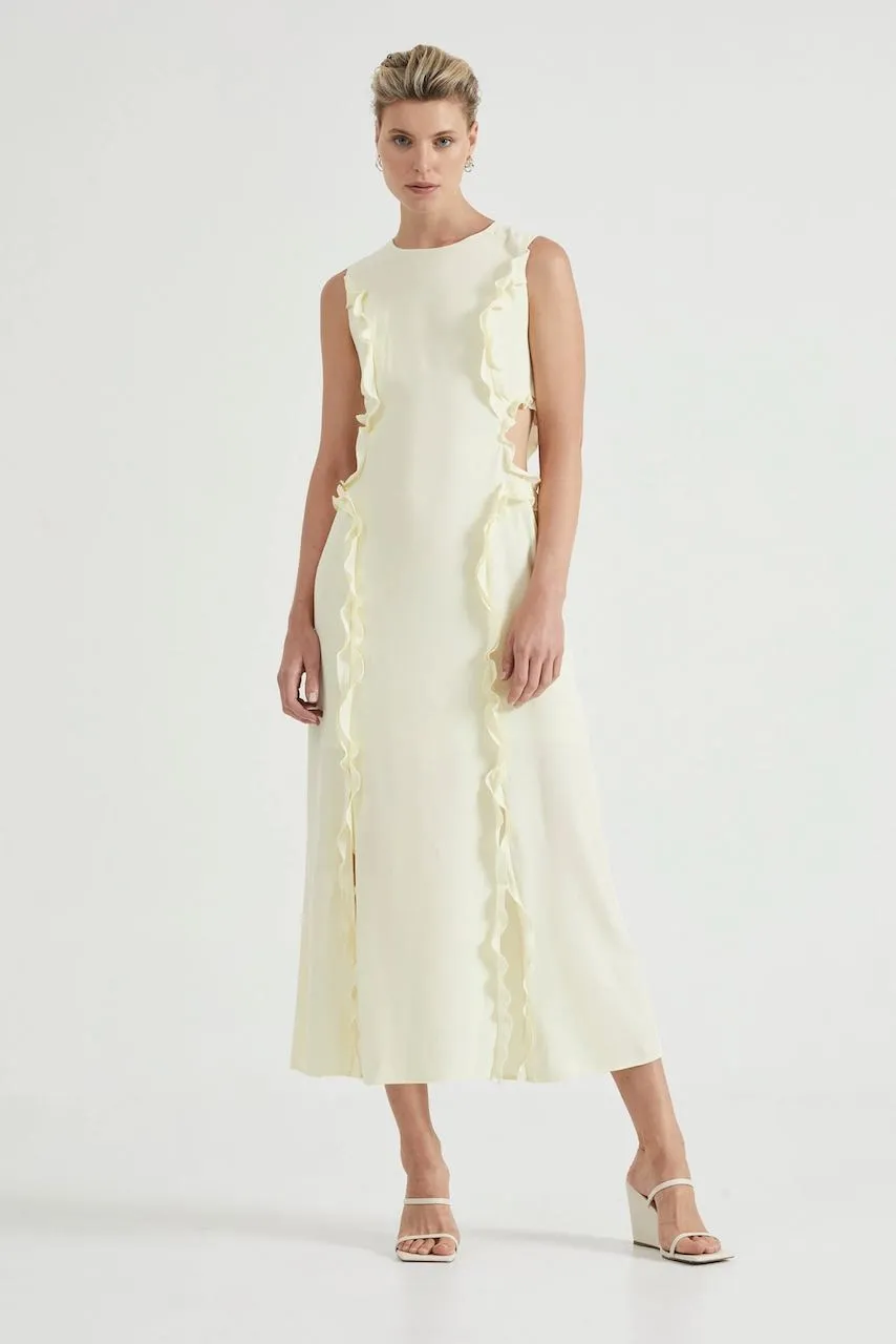 Third Form Stroke Frill Maxi Tank Dress - Limoncello