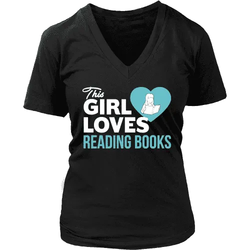 This girl loves reading books V-neck