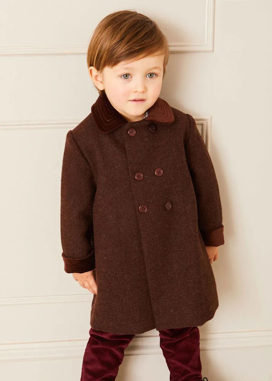 Traditional Double Breasted Coat in Brown (12mths-10yrs)