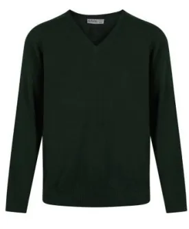 TRUTEX COTTON V-NECK KNITWEAR (BOTTLE GREEN)