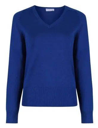 TRUTEX GIRLS COTTON V-NECK KNITWEAR (ROYAL BLUE)