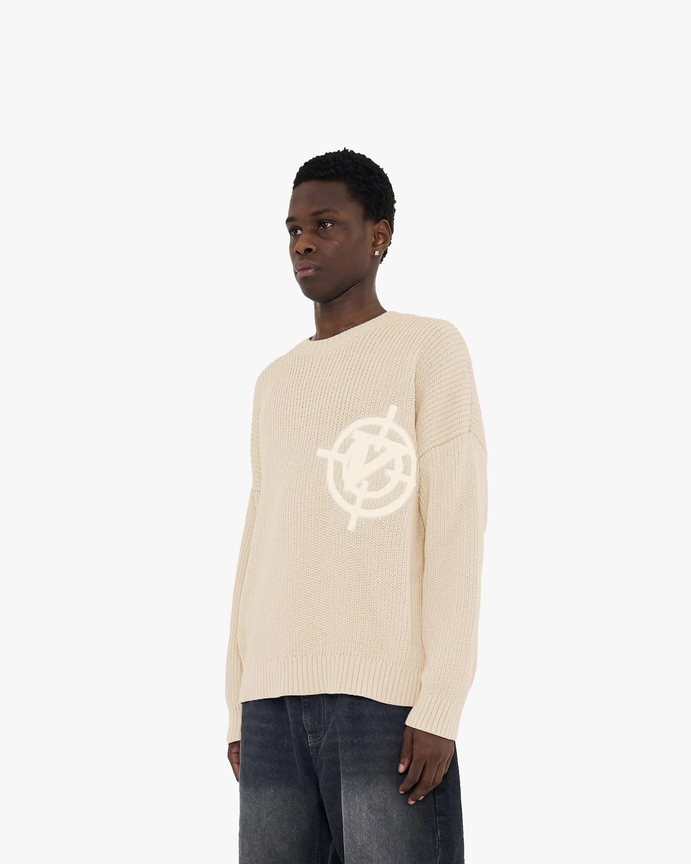 V-LOGO KNITWEAR BEIGE