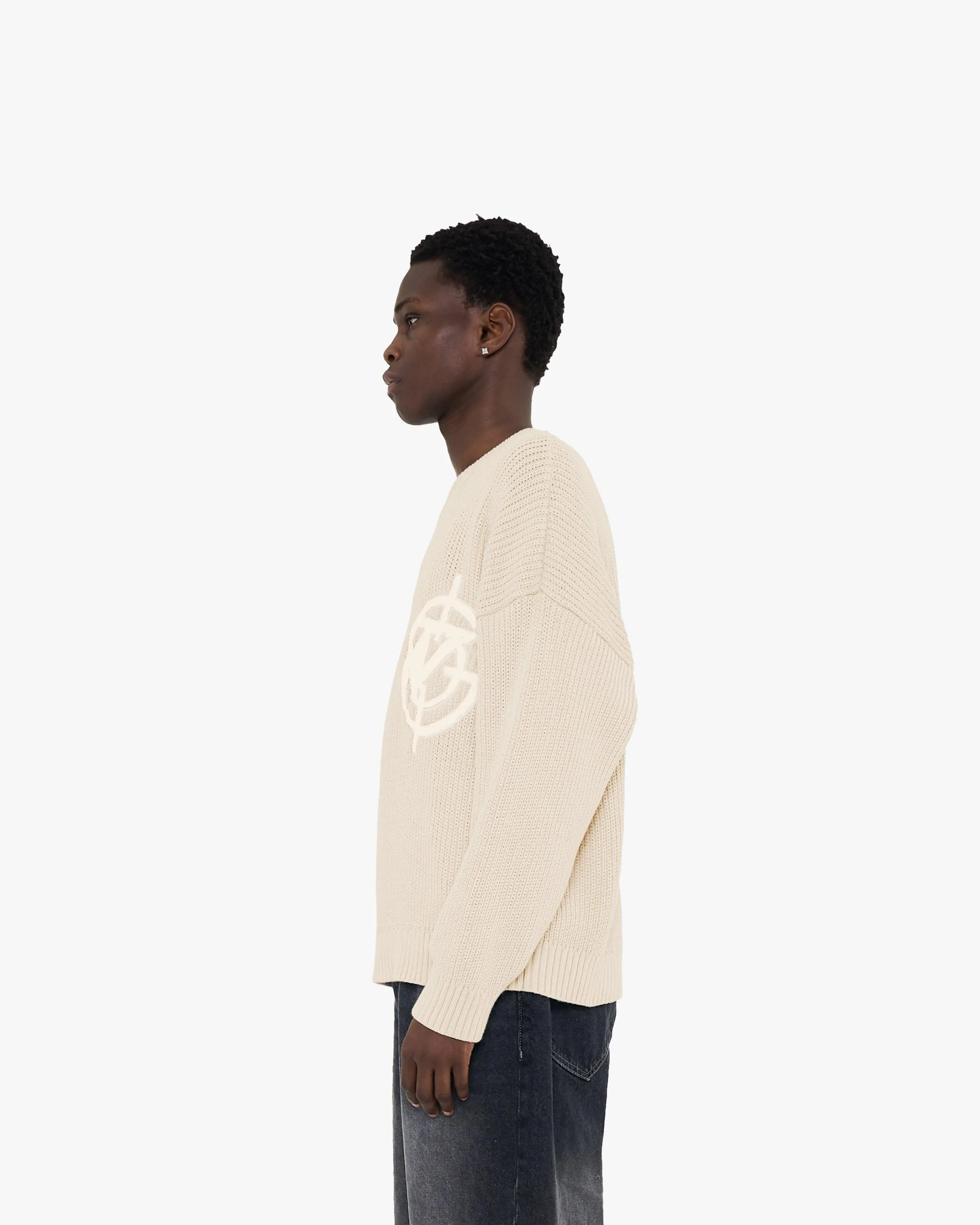 V-LOGO KNITWEAR BEIGE