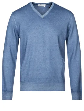 V-Neck Pullover Blue