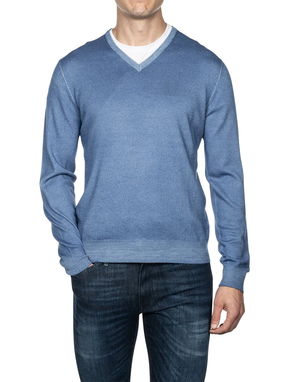 V-Neck Pullover Blue