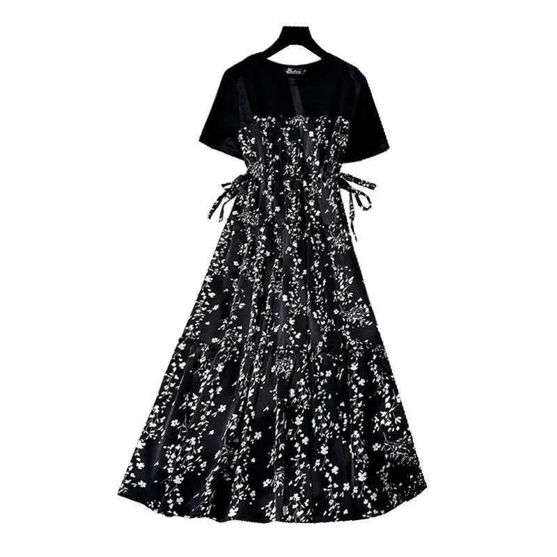 Women's Fashion Elegant Floral Chiffon Dress