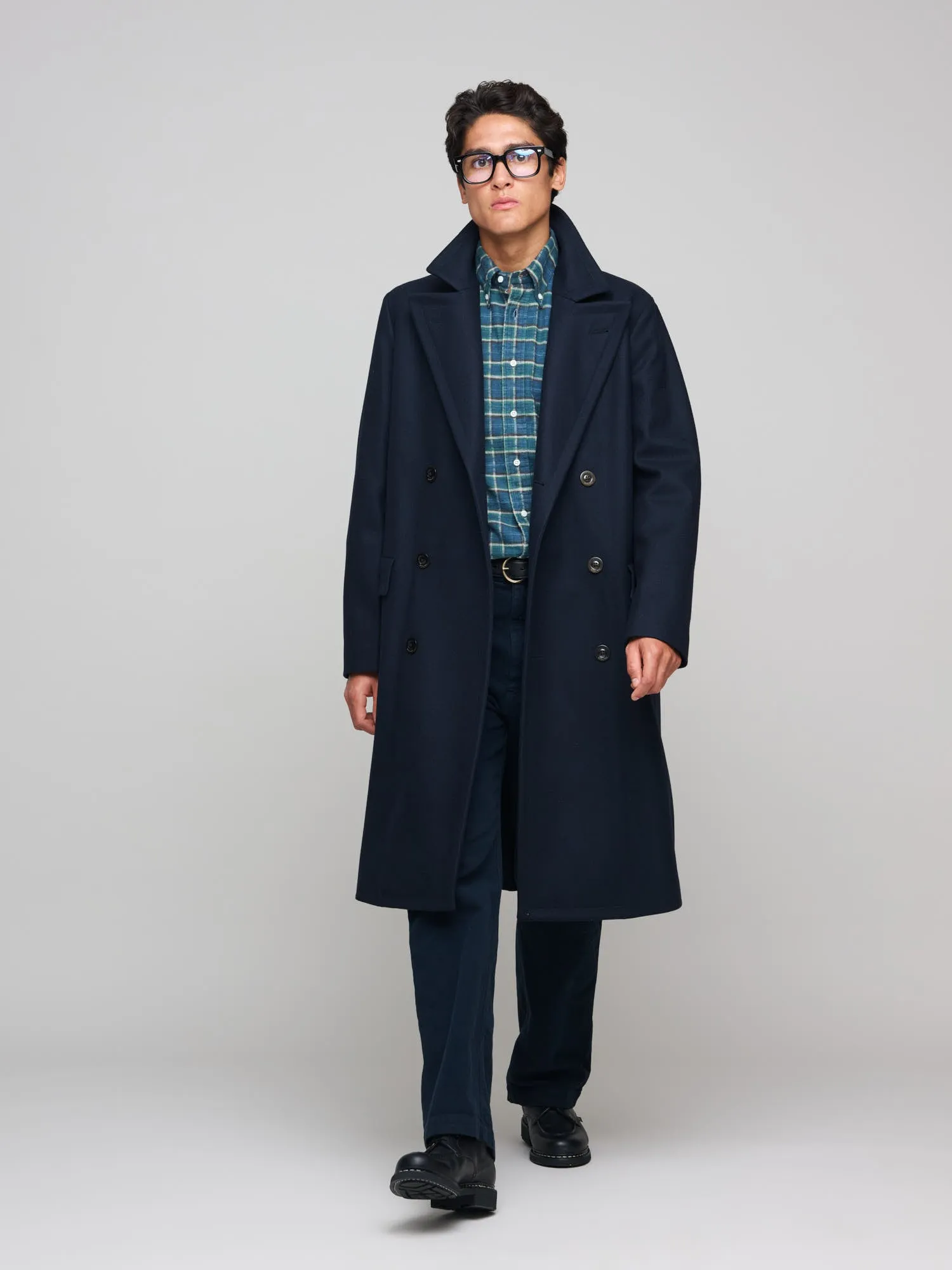 Wool & Cashmere Coat, Navy