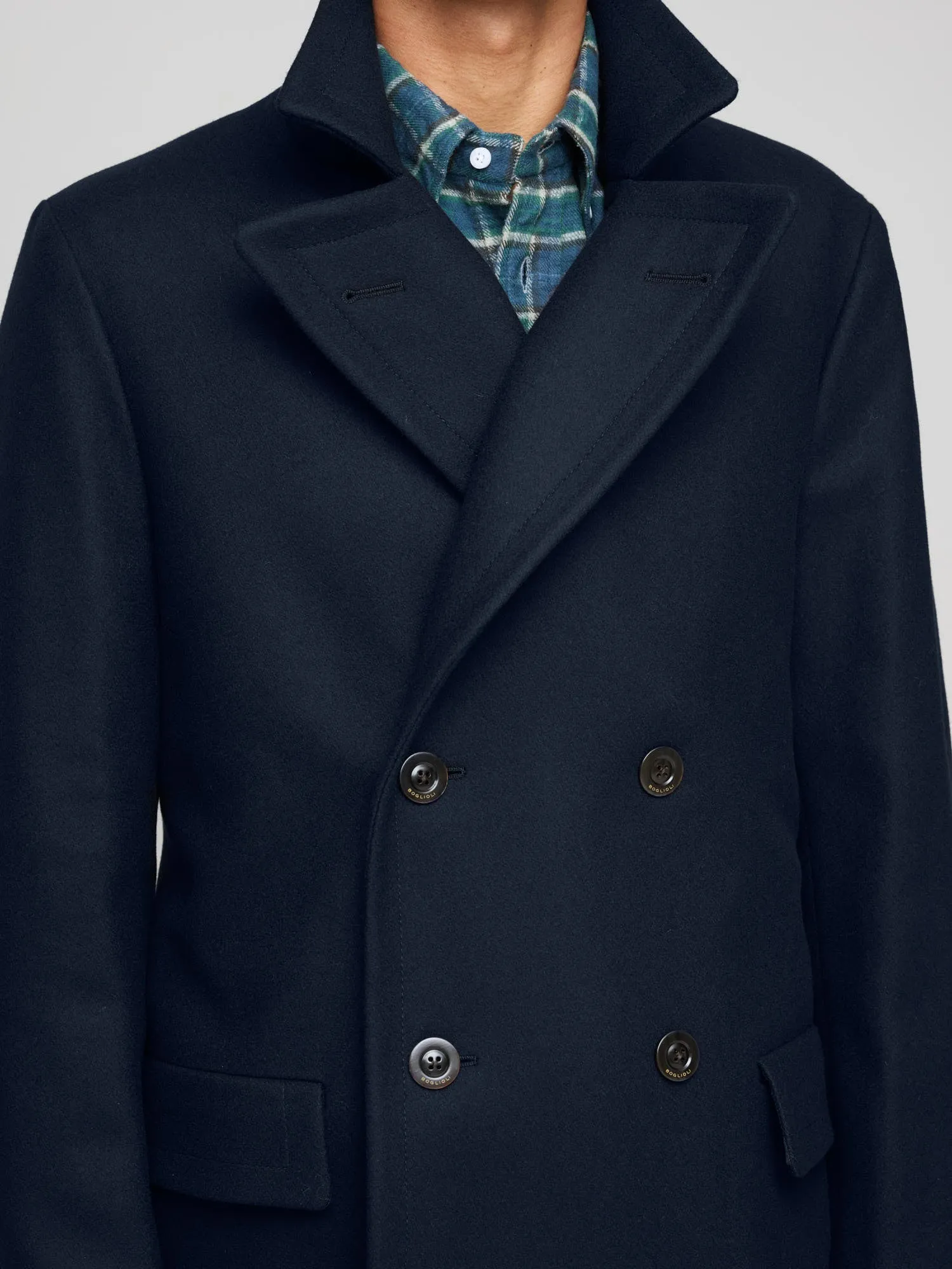 Wool & Cashmere Coat, Navy