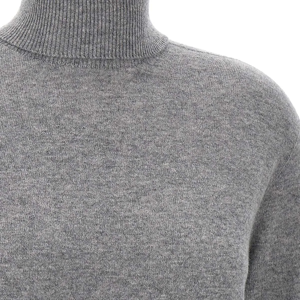 Wool Turtleneck Grey Long Sleeve Sweater