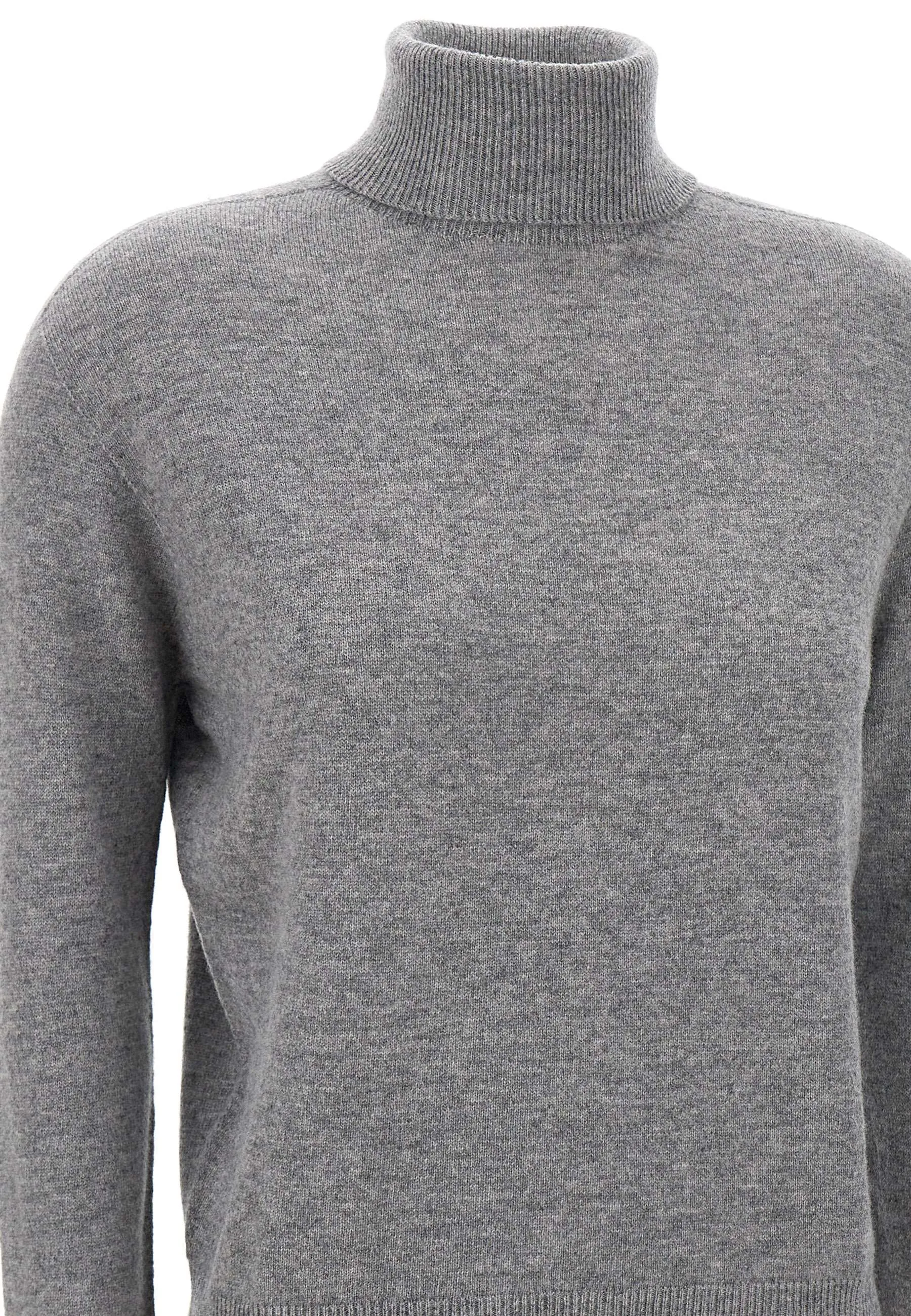 Wool Turtleneck Grey Long Sleeve Sweater