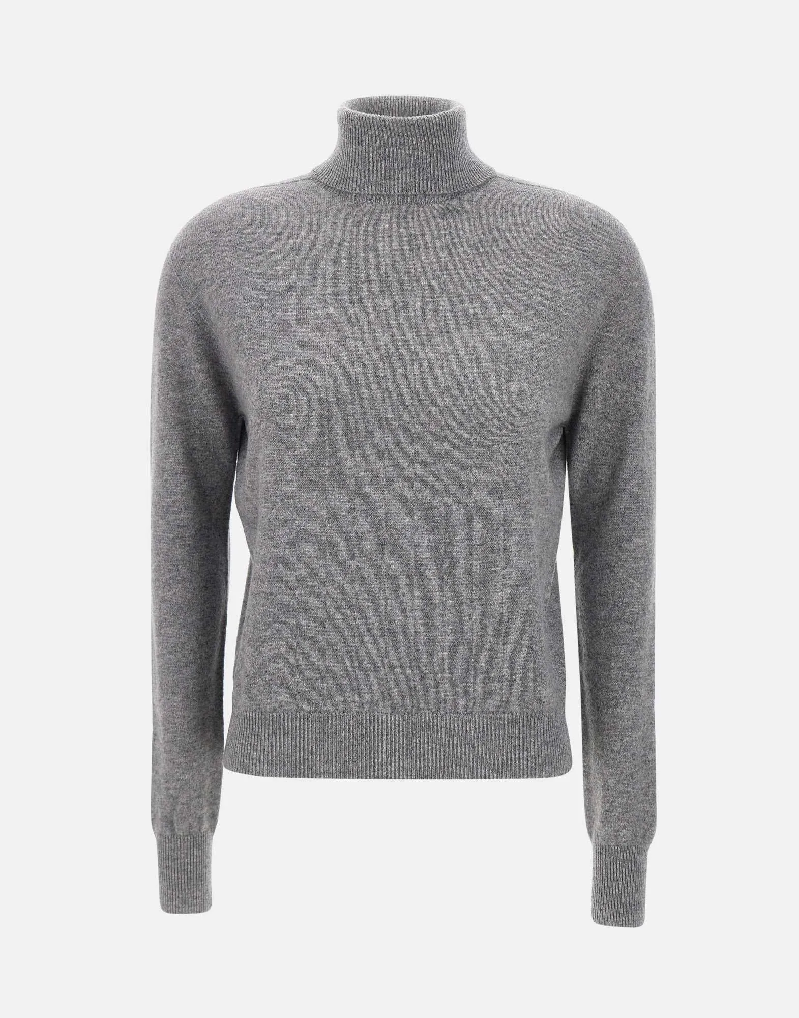 Wool Turtleneck Grey Long Sleeve Sweater